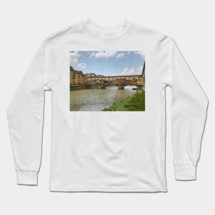 Shops Spanning The Arno River Long Sleeve T-Shirt